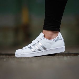 Adidas Superstar 'White Silver Metallic' sneakers